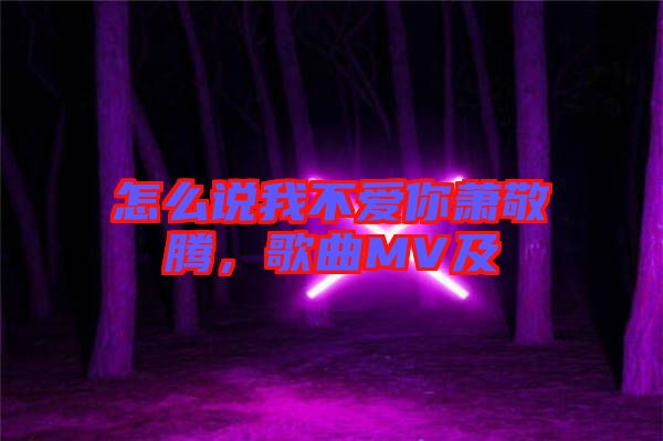 怎么說我不愛你蕭敬騰，歌曲MV及