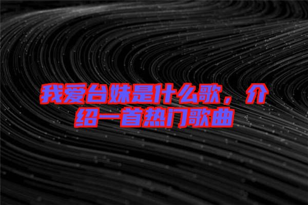 我愛(ài)臺(tái)妹是什么歌，介紹一首熱門(mén)歌曲