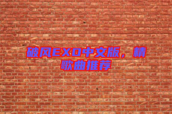 破風(fēng)EXO中文版，精歌曲推薦