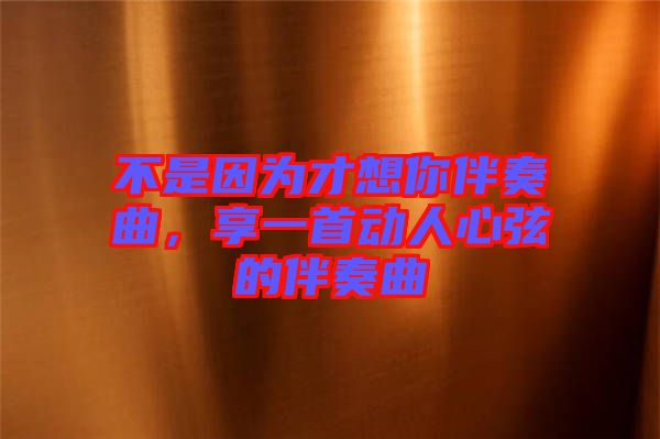 不是因?yàn)椴畔肽惆樽嗲?，享一首?dòng)人心弦的伴奏曲