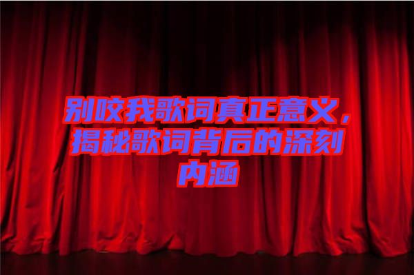 別咬我歌詞真正意義，揭秘歌詞背后的深刻內(nèi)涵