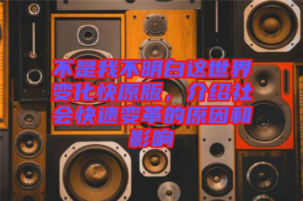 不是我不明白這世界變化快原版，介紹社會快速變革的原因和影響