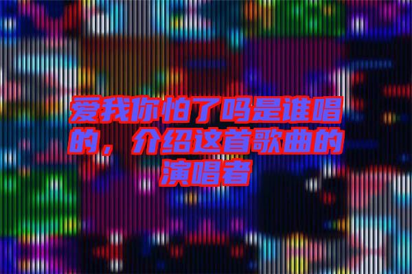 愛我你怕了嗎是誰唱的，介紹這首歌曲的演唱者