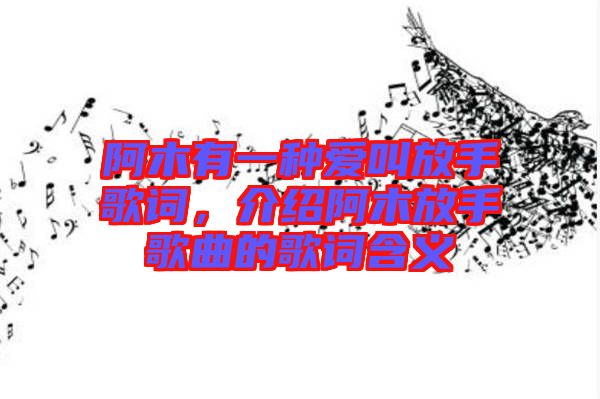 阿木有一種愛叫放手歌詞，介紹阿木放手歌曲的歌詞含義