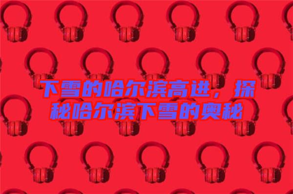 下雪的哈爾濱高進(jìn)，探秘哈爾濱下雪的奧秘