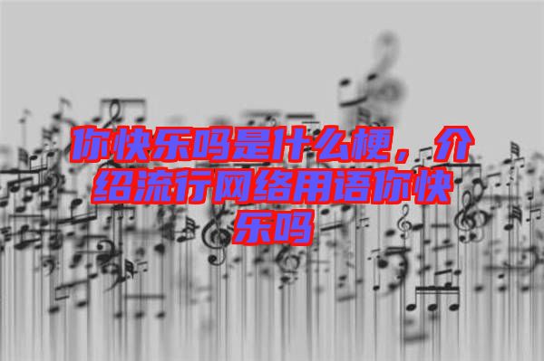 你快樂嗎是什么梗，介紹流行網(wǎng)絡(luò)用語你快樂嗎