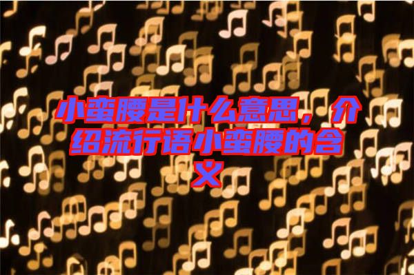 小蠻腰是什么意思，介紹流行語小蠻腰的含義