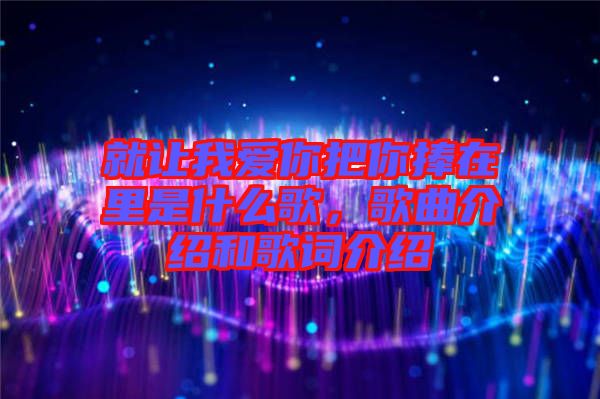 就讓我愛你把你捧在里是什么歌，歌曲介紹和歌詞介紹