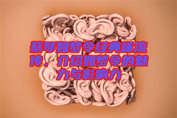 蔡琴如夢(mèng)令經(jīng)典詠流傳，介紹如夢(mèng)令的魅力與影響力