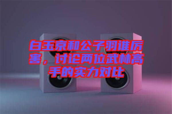 白玉京和公子羽誰(shuí)厲害，討論兩位武林高手的實(shí)力對(duì)比