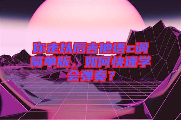 你走以后吉他譜c調(diào)簡單版，如何快速學(xué)會彈奏？