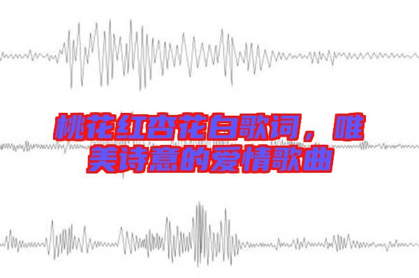 桃花紅杏花白歌詞，唯美詩意的愛情歌曲
