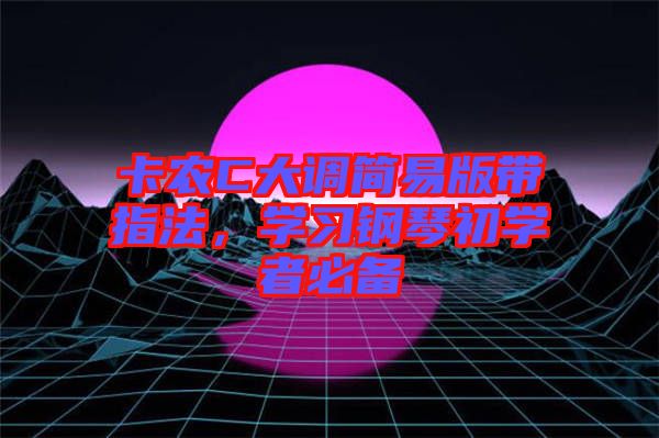卡農(nóng)C大調(diào)簡(jiǎn)易版帶指法，學(xué)習(xí)鋼琴初學(xué)者必備