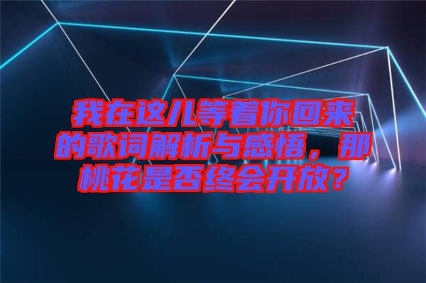 我在這兒等著你回來的歌詞解析與感悟，那桃花是否終會開放？