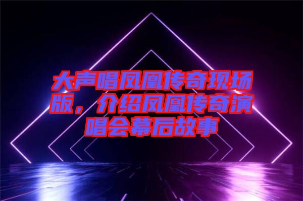 大聲唱鳳凰傳奇現(xiàn)場版，介紹鳳凰傳奇演唱會幕后故事