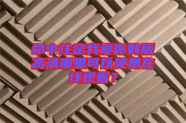 命中注定我愛你韓版高清哪里可以免費在線觀看？