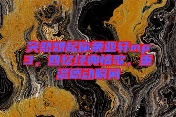 突然想起你蕭亞軒mp3，回憶經(jīng)典情歌，重溫感動(dòng)瞬間