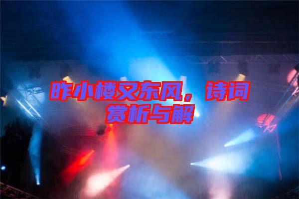 昨小樓又東風，詩詞賞析與解