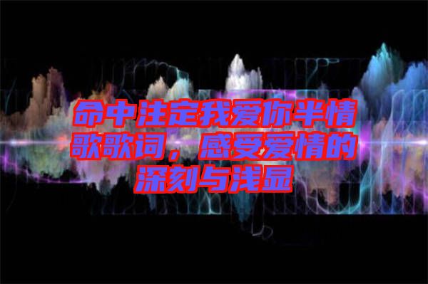命中注定我愛你半情歌歌詞，感受愛情的深刻與淺顯