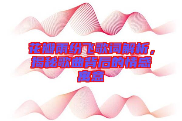 花瓣雨紛飛歌詞解析，揭秘歌曲背后的情感寓意