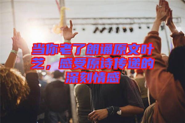 當你老了朗誦原文葉芝，感受原詩傳遞的深刻情感