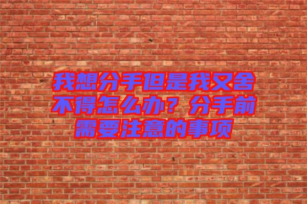 我想分手但是我又舍不得怎么辦？分手前需要注意的事項(xiàng)
