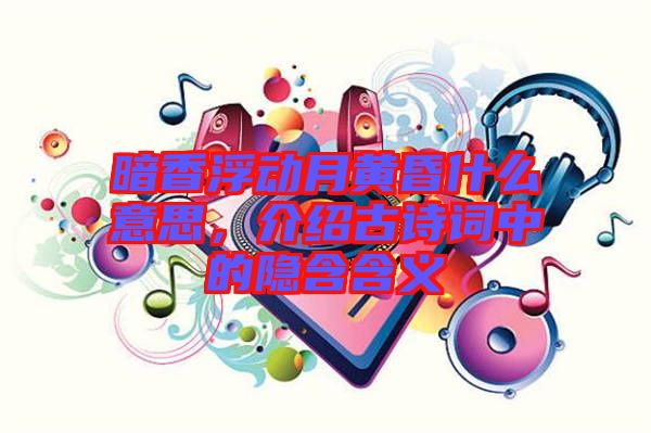 暗香浮動(dòng)月黃昏什么意思，介紹古詩詞中的隱含含義