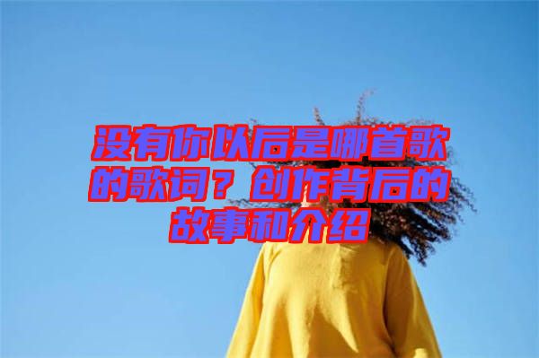 沒有你以后是哪首歌的歌詞？創(chuàng)作背后的故事和介紹