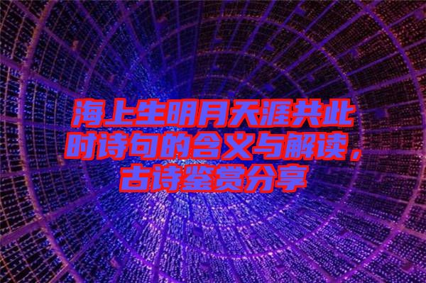 海上生明月天涯共此時(shí)詩(shī)句的含義與解讀，古詩(shī)鑒賞分享