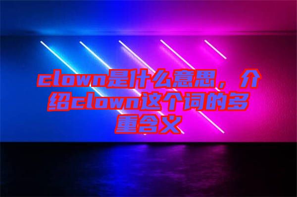 clown是什么意思，介紹clown這個詞的多重含義