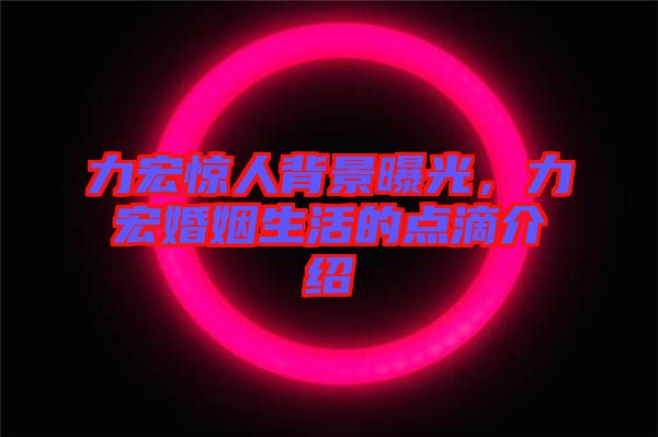 力宏驚人背景曝光，力宏婚姻生活的點滴介紹