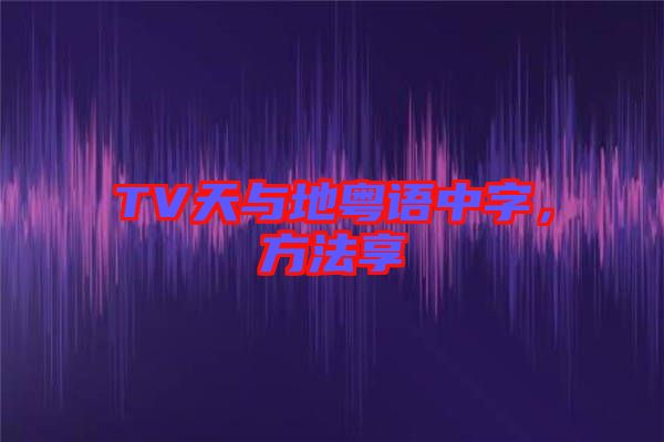TV天與地粵語中字，方法享