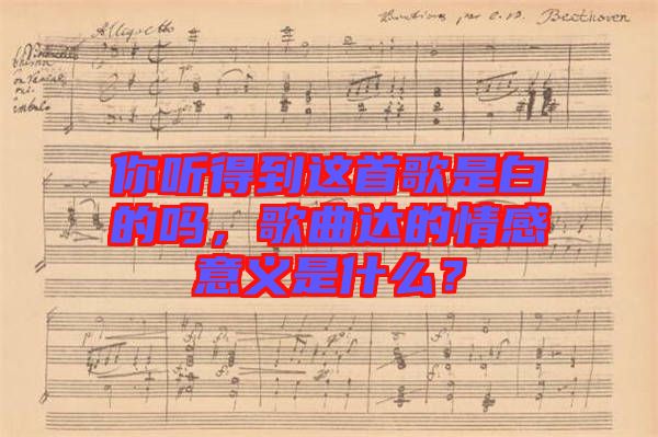 你聽得到這首歌是白的嗎，歌曲達的情感意義是什么？