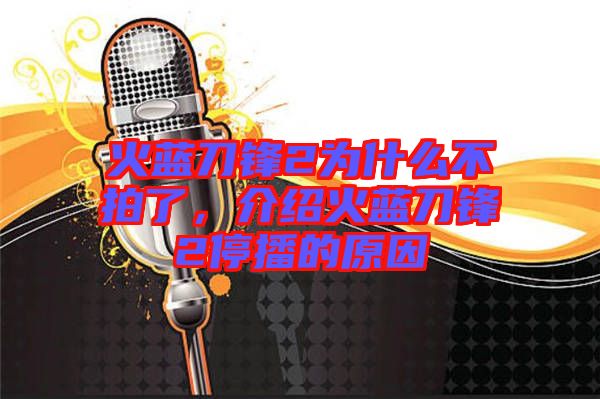 火藍刀鋒2為什么不拍了，介紹火藍刀鋒2停播的原因