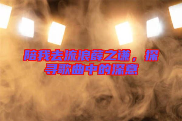 陪我去流浪薛之謙，探尋歌曲中的深意