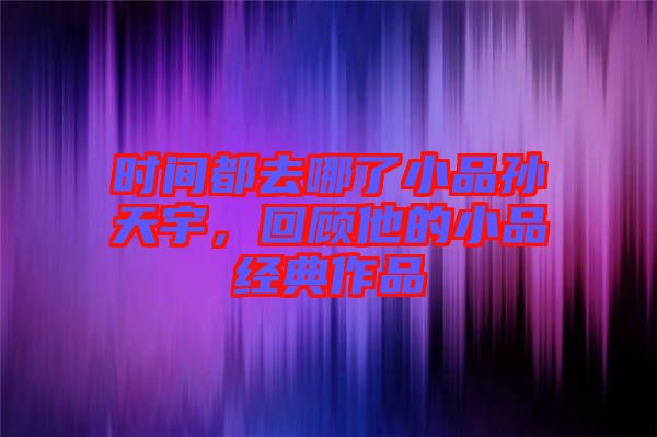 時(shí)間都去哪了小品孫天宇，回顧他的小品經(jīng)典作品