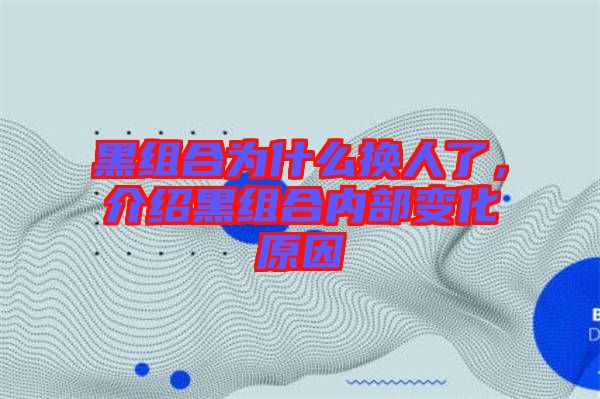 黑組合為什么換人了，介紹黑組合內部變化原因