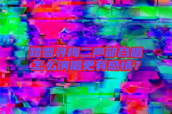 踏雪尋梅二聲部合唱怎么演唱更有感情？