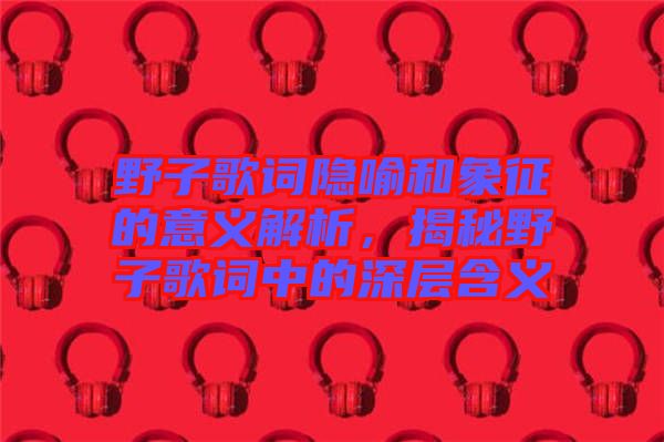 野子歌詞隱喻和象征的意義解析，揭秘野子歌詞中的深層含義