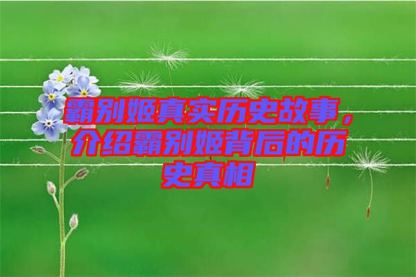 霸別姬真實(shí)歷史故事，介紹霸別姬背后的歷史真相