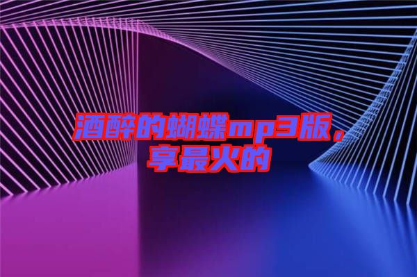 酒醉的蝴蝶mp3版，享最火的