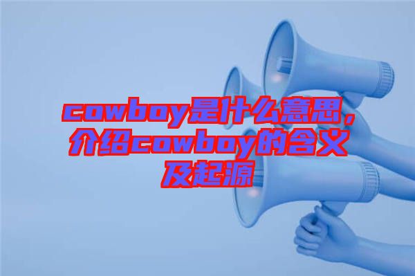 cowboy是什么意思，介紹cowboy的含義及起源